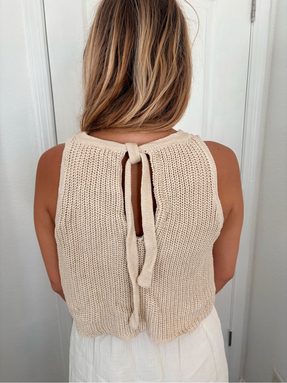 Anthropologie Cream Maxi Dress with Knit Bodice by Moth - Picture 4 of 7